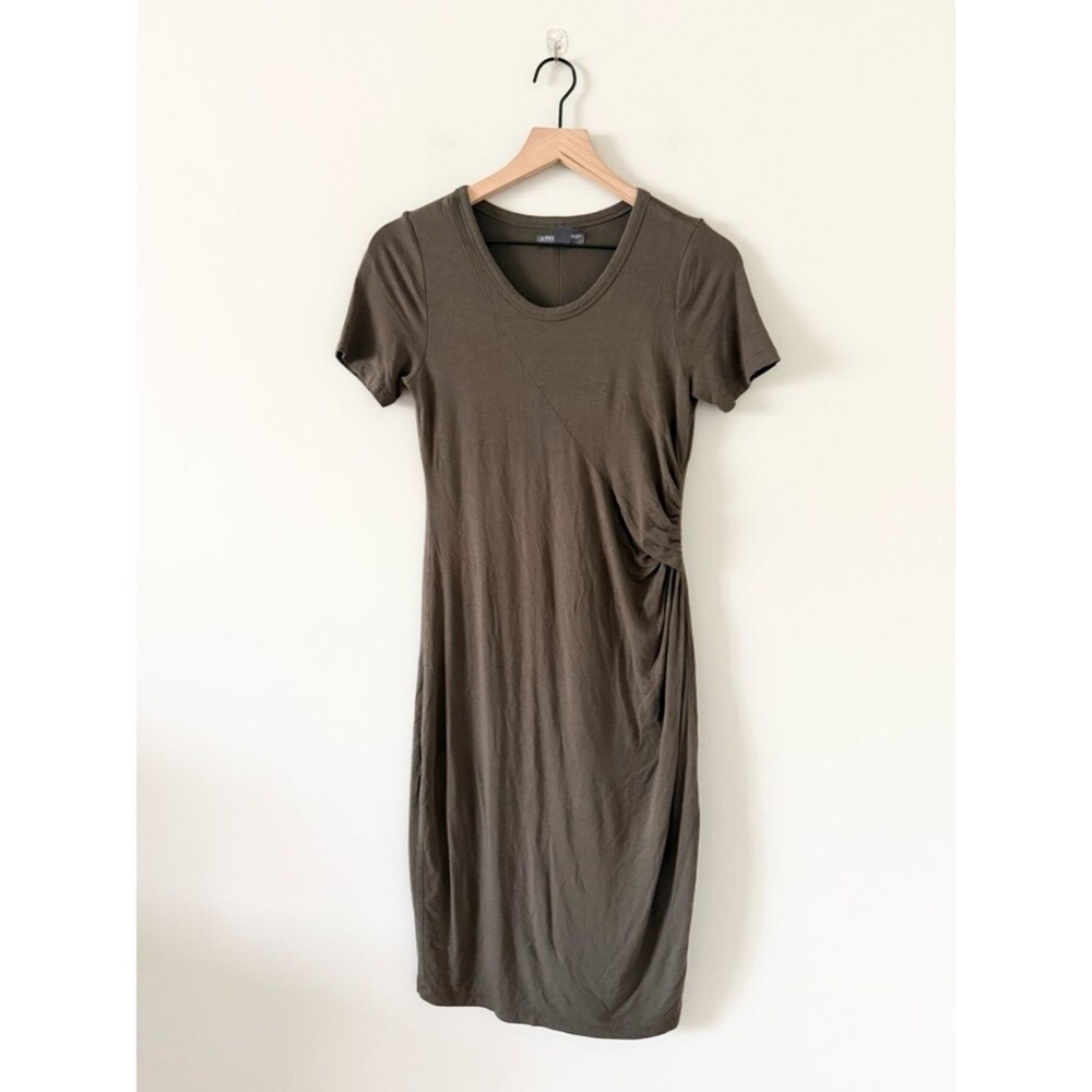 Pea in the Pod Maternity Short Sleeve Olive Twist-Waist Dress Size XS